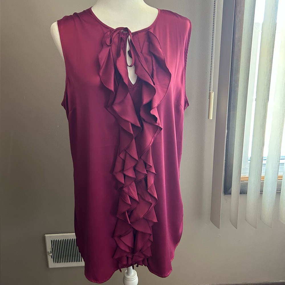Elegant Sleeveless Top with Ruffle Detail
